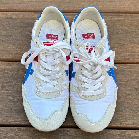Onitsuka Tiger Size Serrano EU size 38 (US women's 7) white blue red runner - Picture 3 of 8